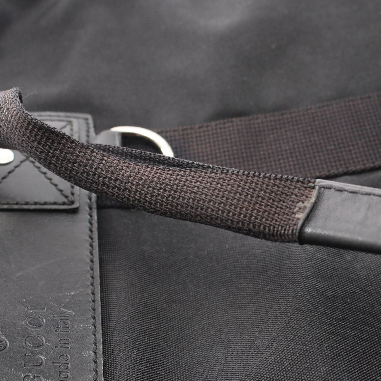 Gucci Tote Sherry Line Black Canvas Leather — view 6