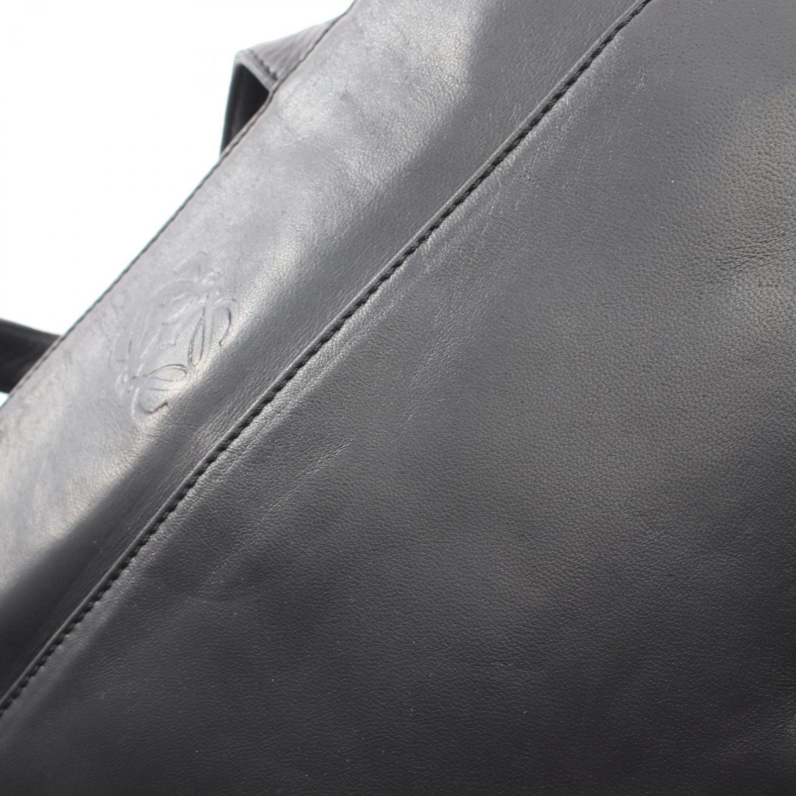 Loewe Handbag Anagram 2-Way Black Leather Shoulder — view 8