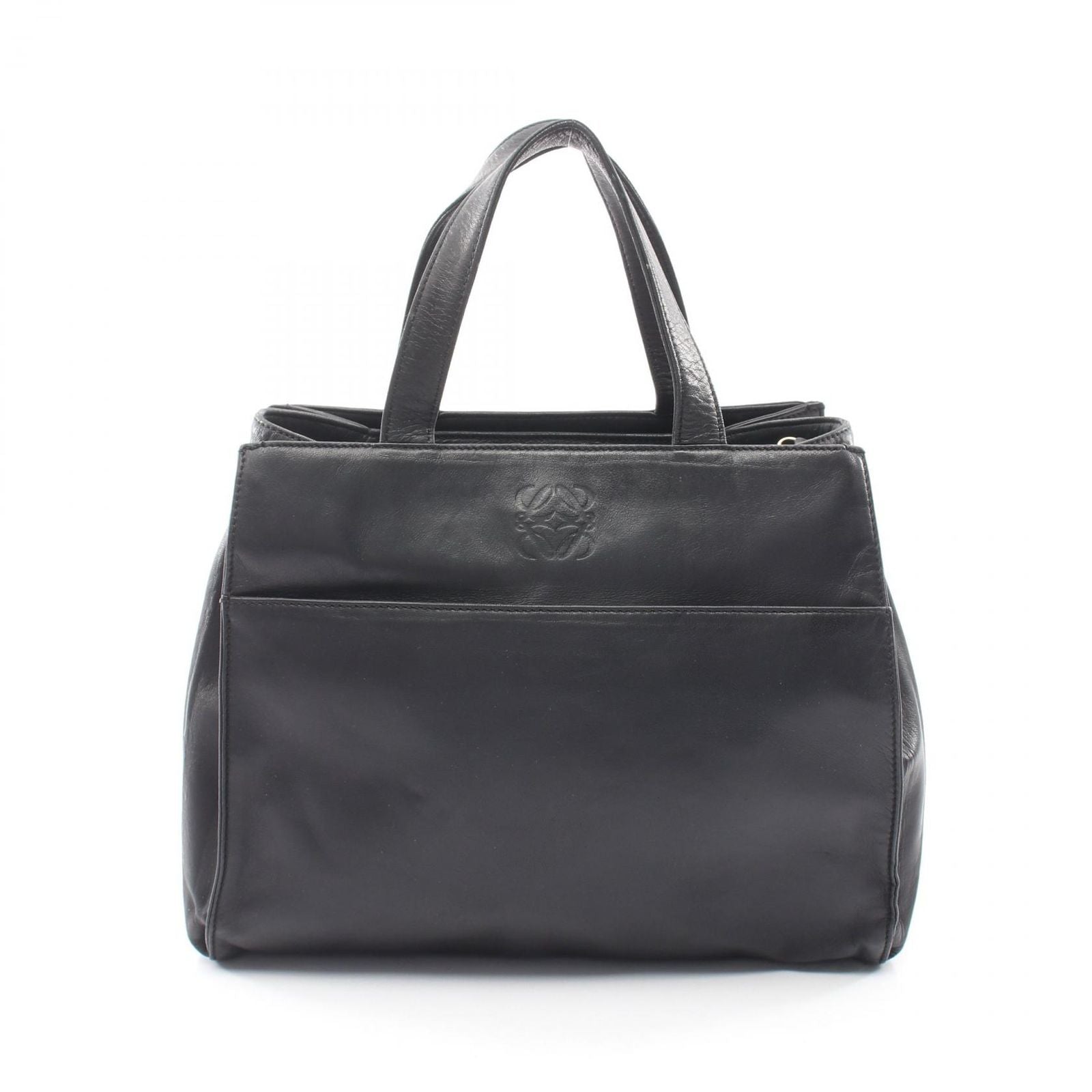 Loewe Handbag Anagram 2-Way Black Leather Shoulder