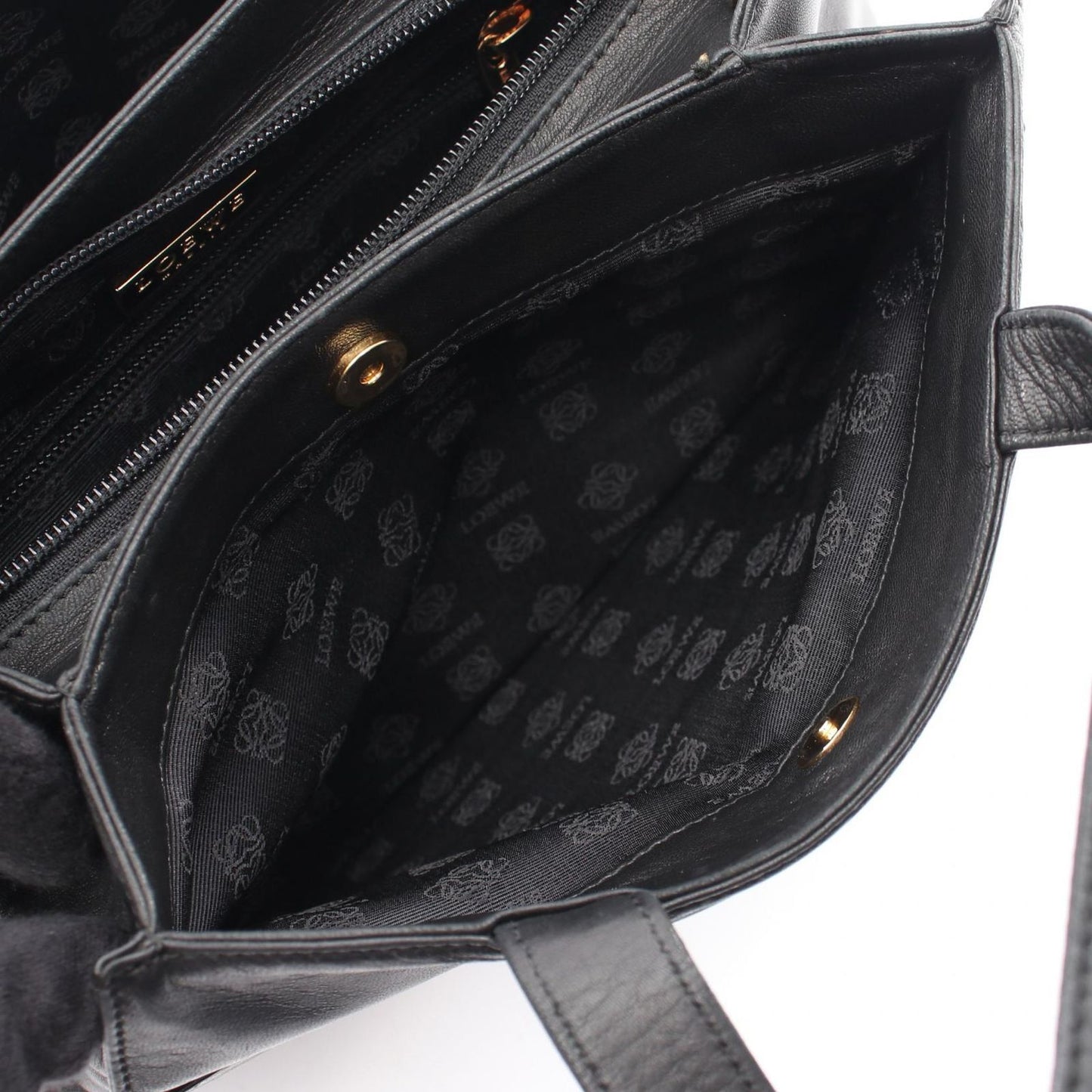 Loewe Handbag Anagram 2-Way Black Leather Shoulder — view 9