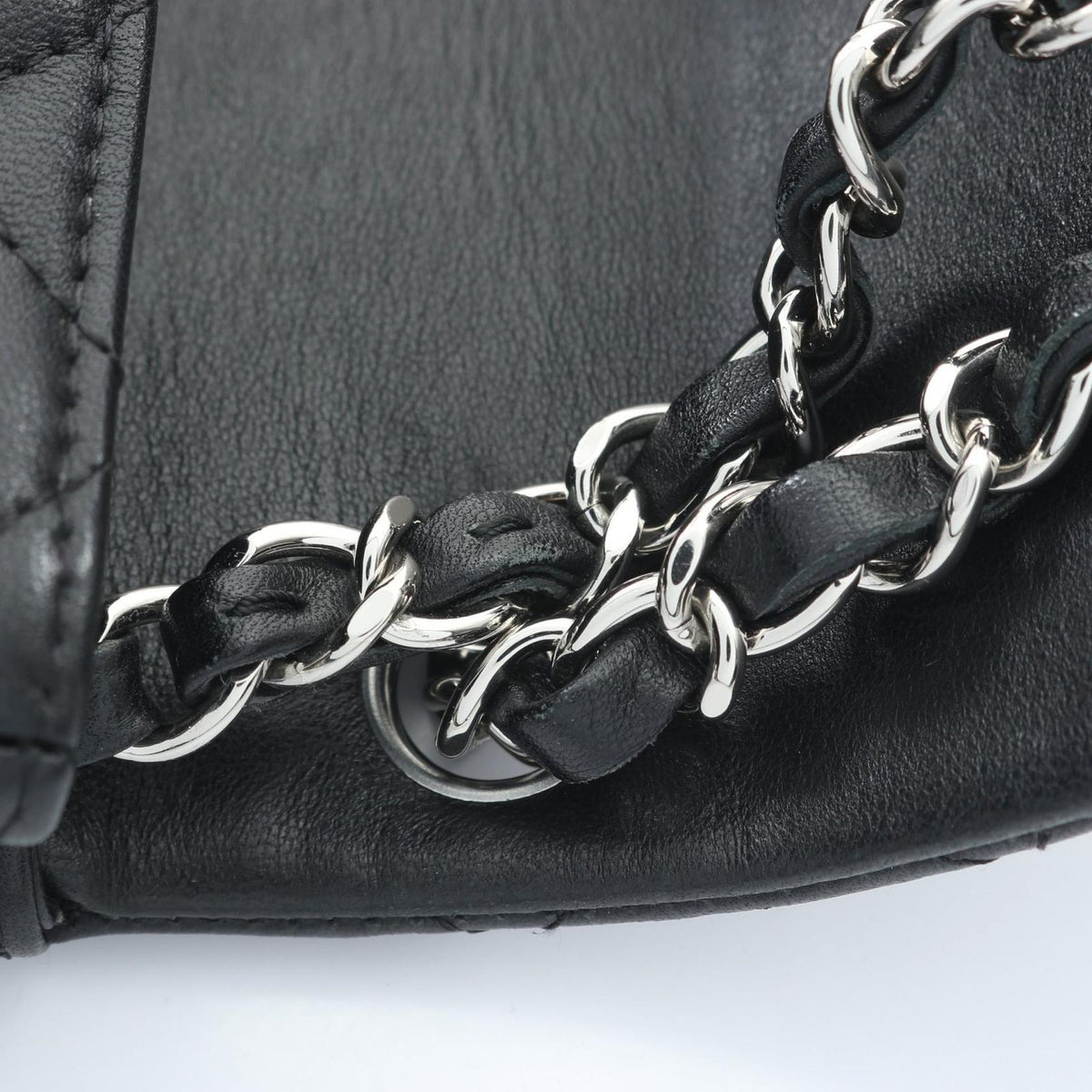 Chanel Shoulder Bag Mini Quilted Black Lambskin Chain — view 6