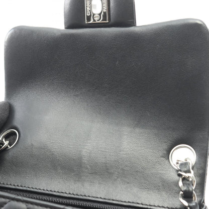 Chanel Shoulder Bag Mini Quilted Black Lambskin Chain — view 8
