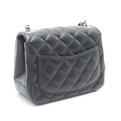 Chanel Shoulder Bag Mini Quilted Black Lambskin Chain — view 2