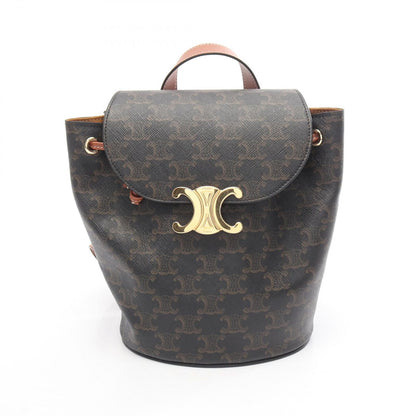 Celine Backpack Boni Triomphe Black Brown Canvas Leather Mini