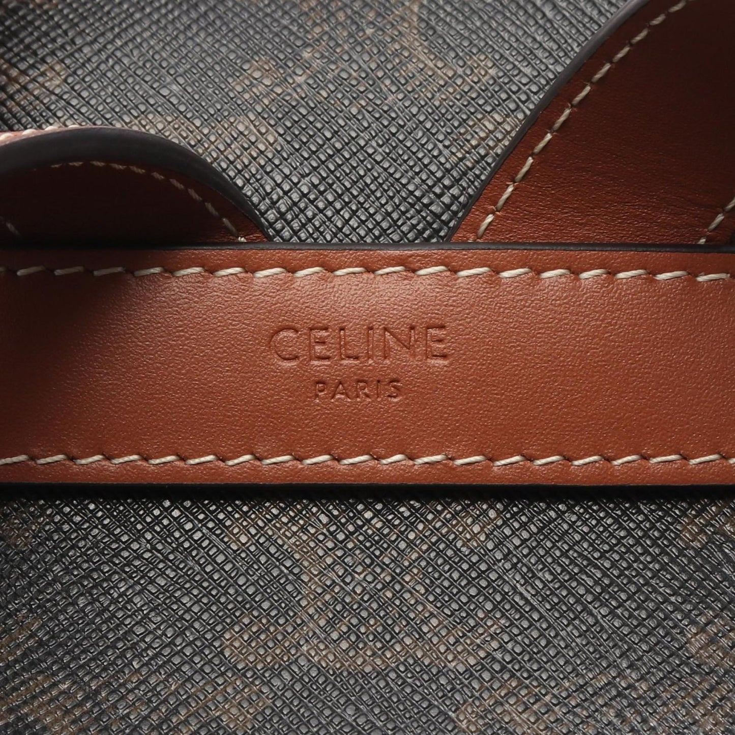 Celine Backpack Boni Triomphe Black Brown Canvas Leather Mini — view 4