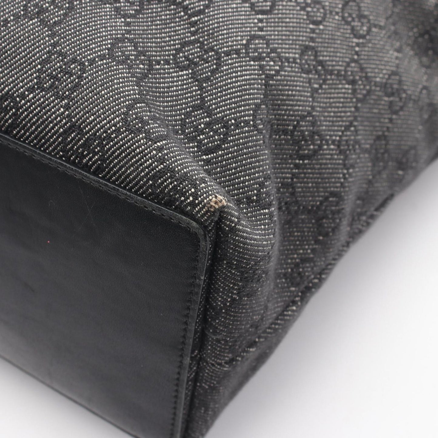 Gucci Tote GG Pattern Black Canvas Leather — view 6