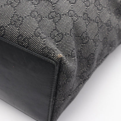 Gucci Tote GG Pattern Black Canvas Leather — view 6