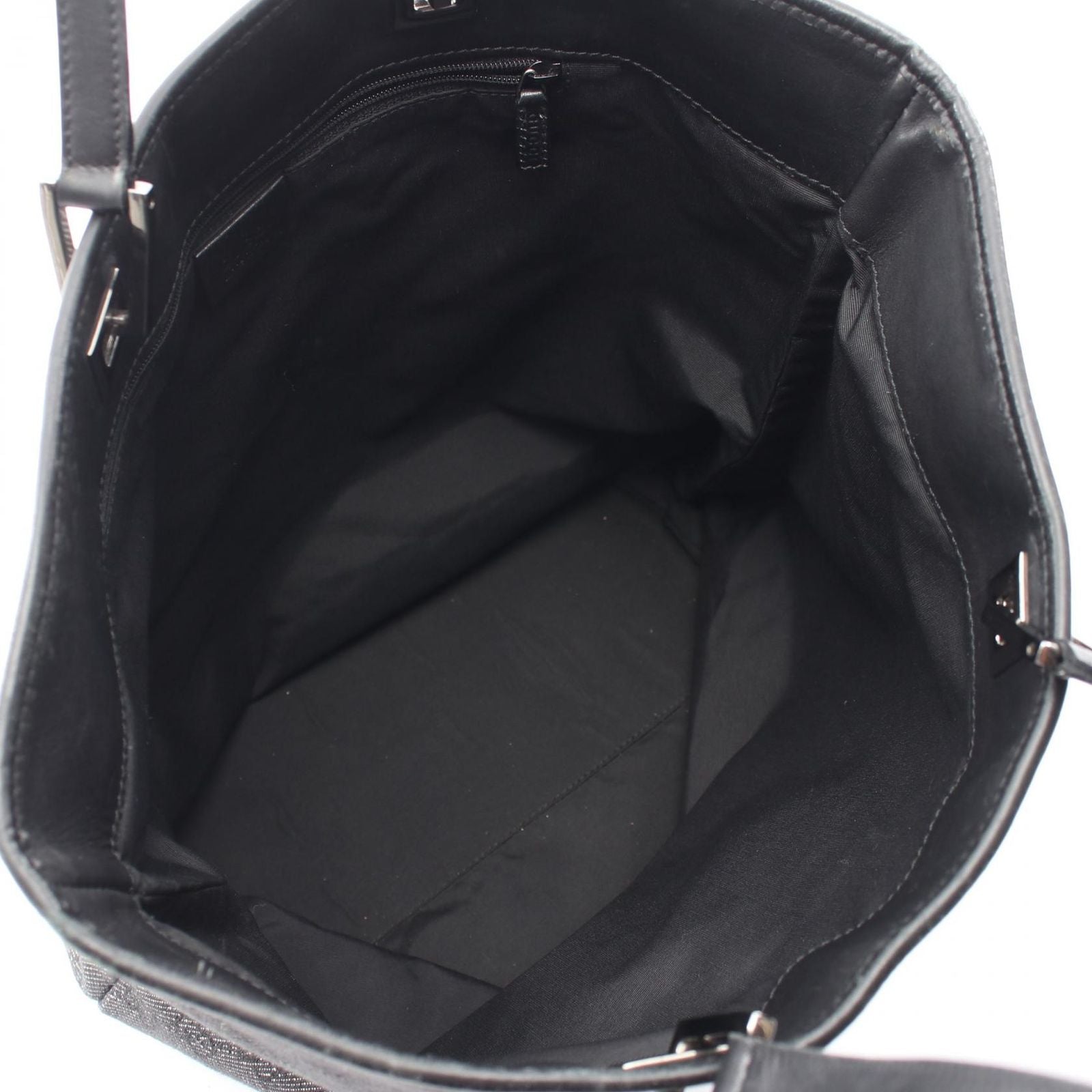 Gucci Tote GG Pattern Black Canvas Leather — view 3