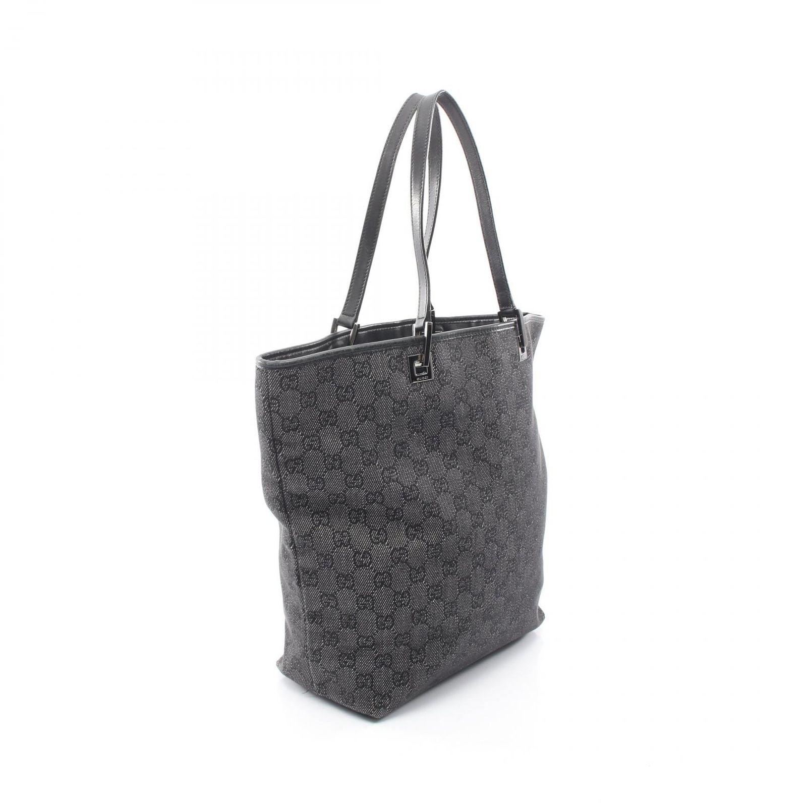 Gucci Tote GG Pattern Black Canvas Leather — view 2