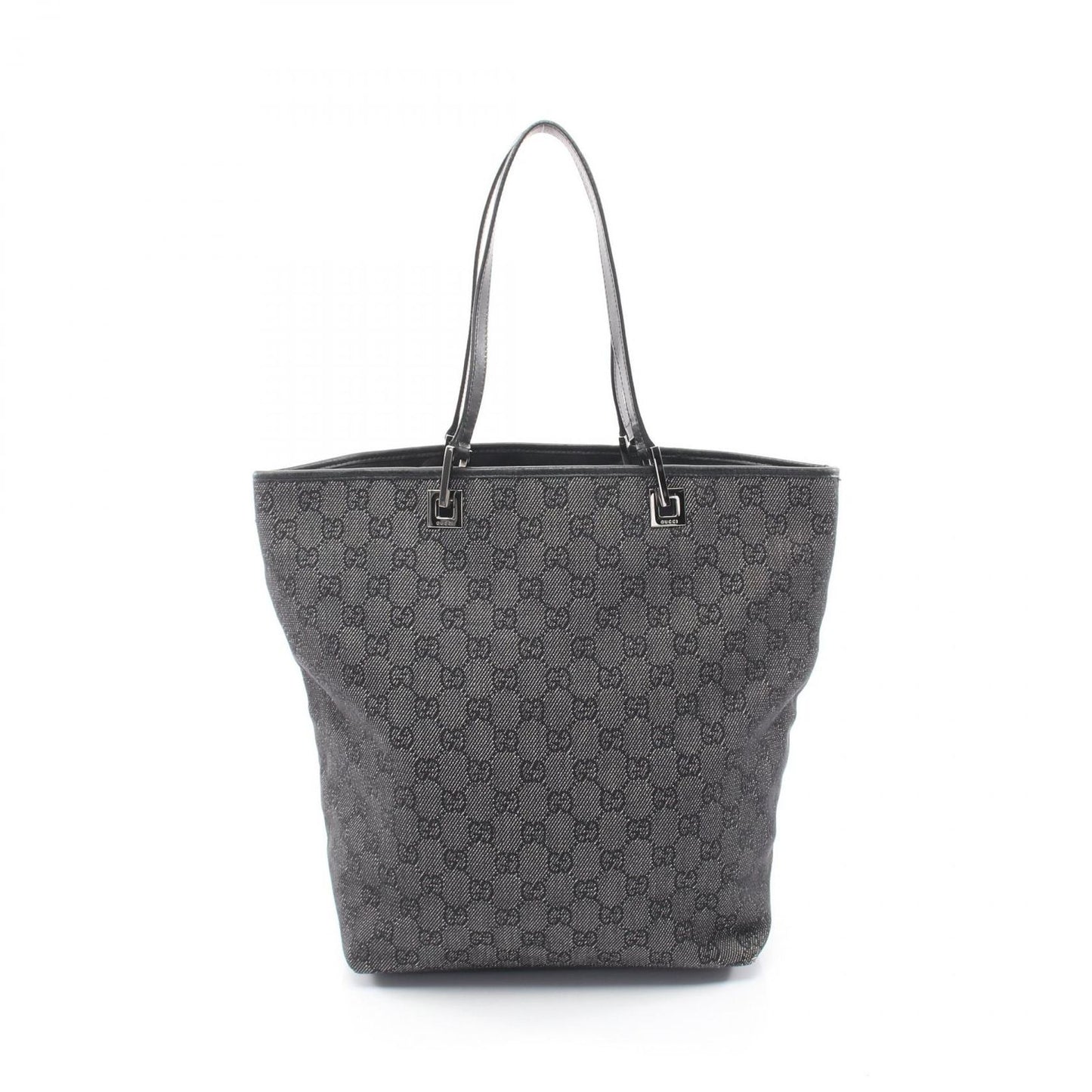 Gucci Tote GG Pattern Black Canvas Leather