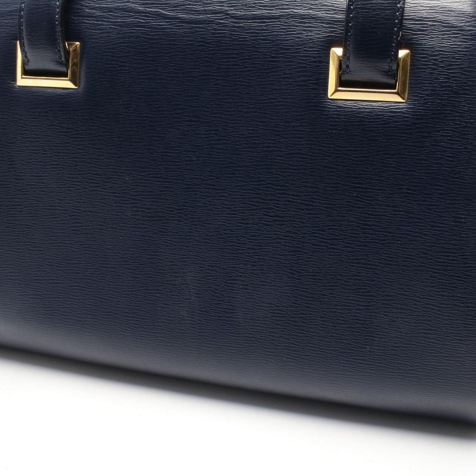 Dior Handbag Logo Plate Navy Leather — view 8