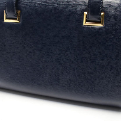 Dior Handbag Logo Plate Navy Leather — view 8