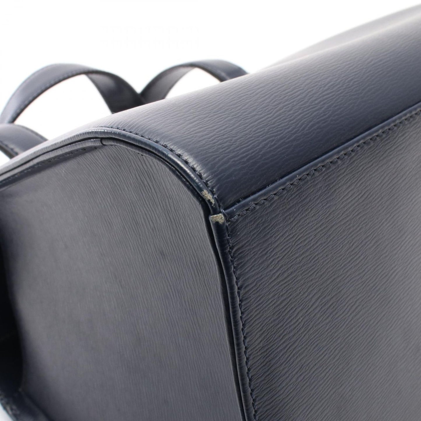Dior Handbag Logo Plate Navy Leather — view 7