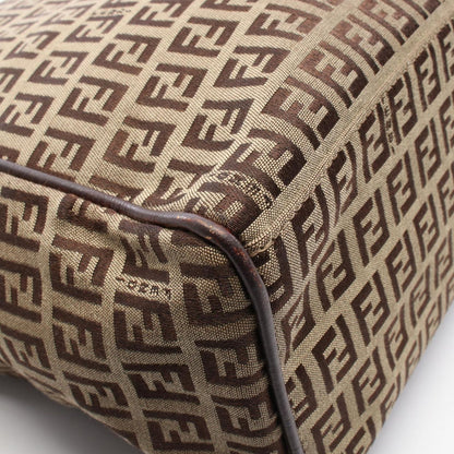 Fendi Tote Zucchino Beige Canvas Leather — view 6