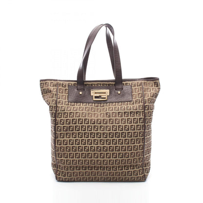 Fendi Tote Zucchino Beige Canvas Leather