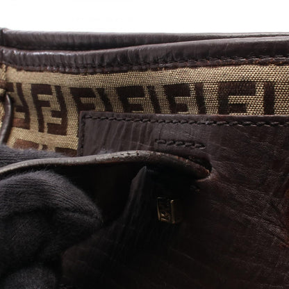 Fendi Tote Zucchino Beige Canvas Leather — view 7