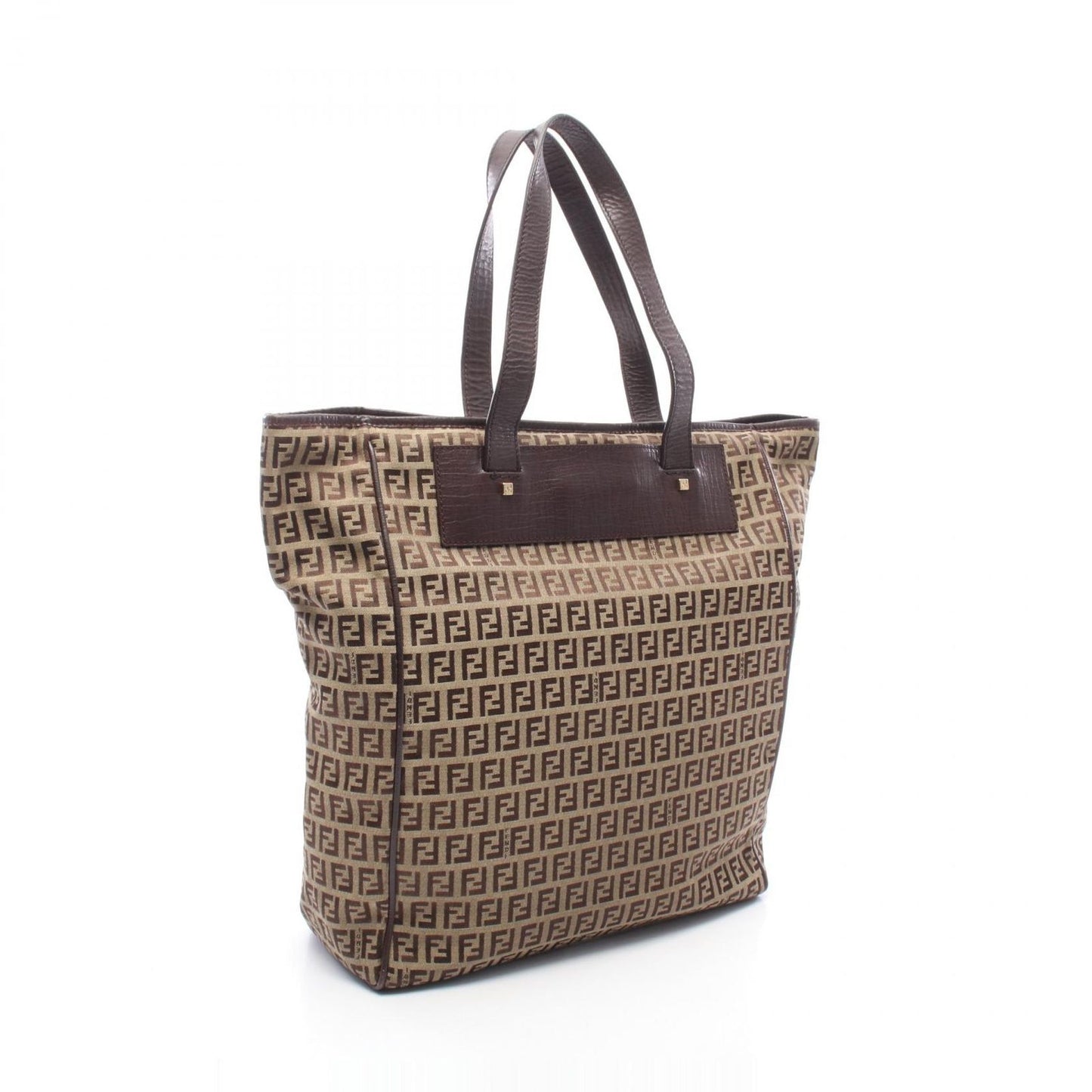 Fendi Tote Zucchino Beige Canvas Leather — view 2