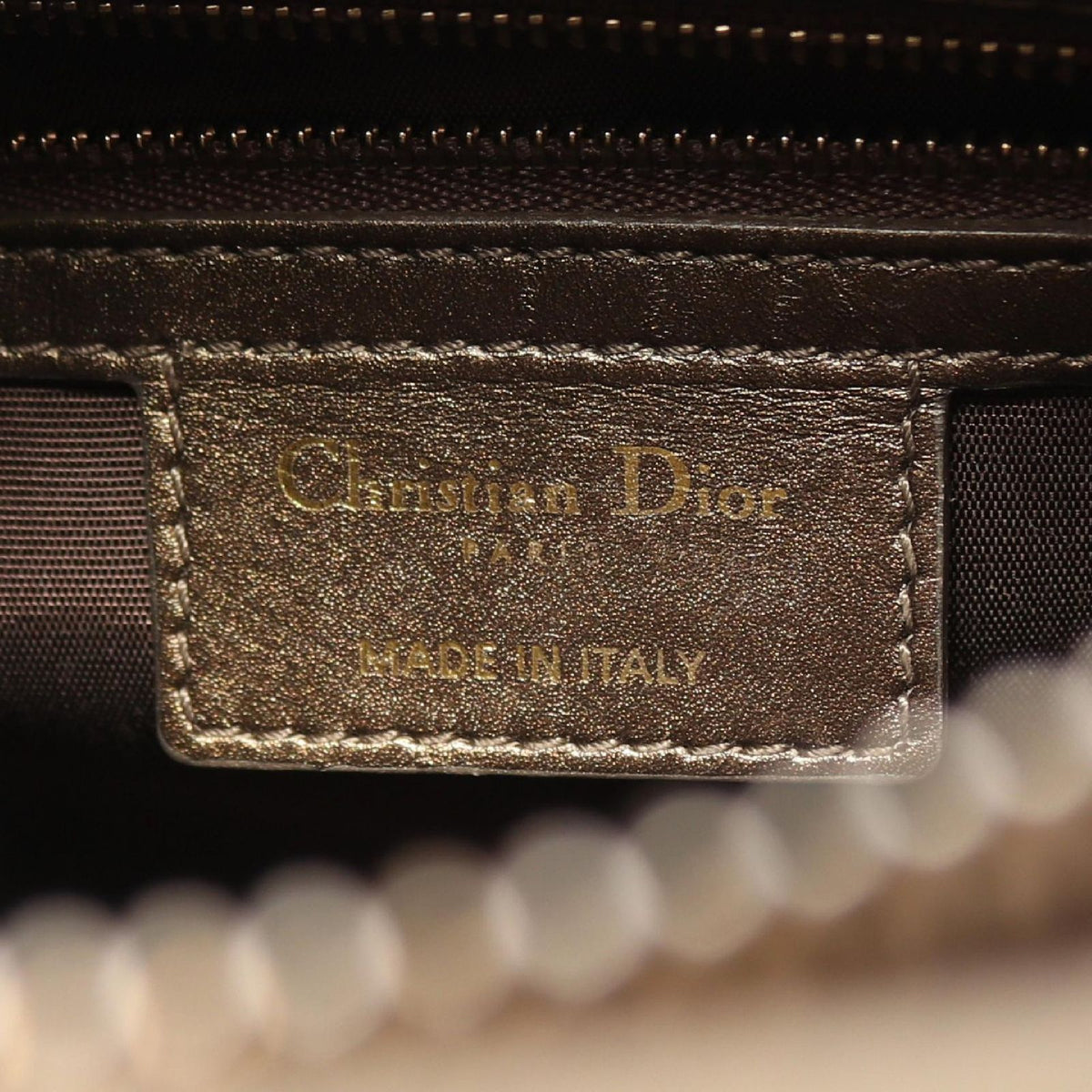 Dior Shoulder Bag Cannage Dark Brown Gold Canvas Leather — view 4