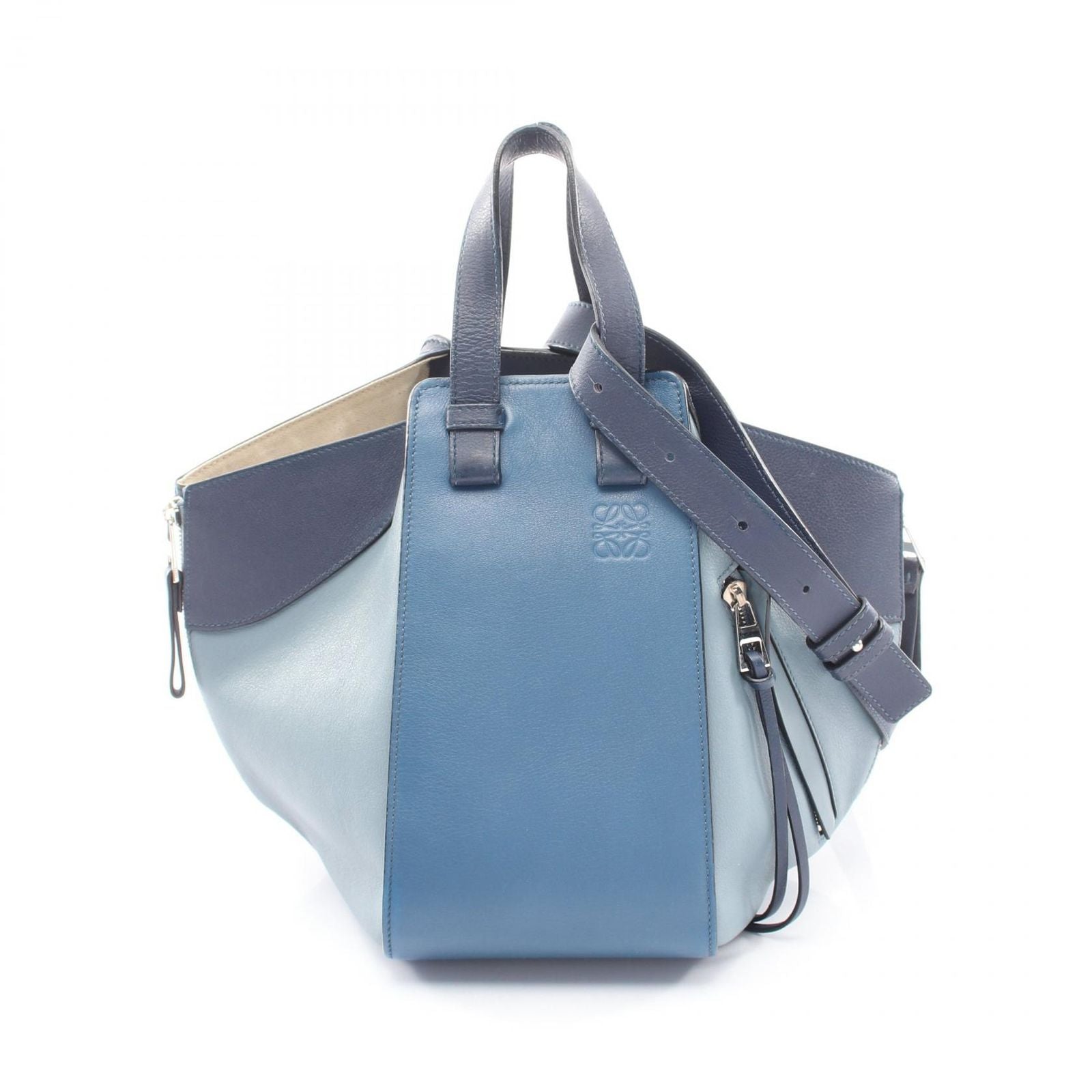 Loewe Handbag Hammock Small 2-Way Blue Light Leather
