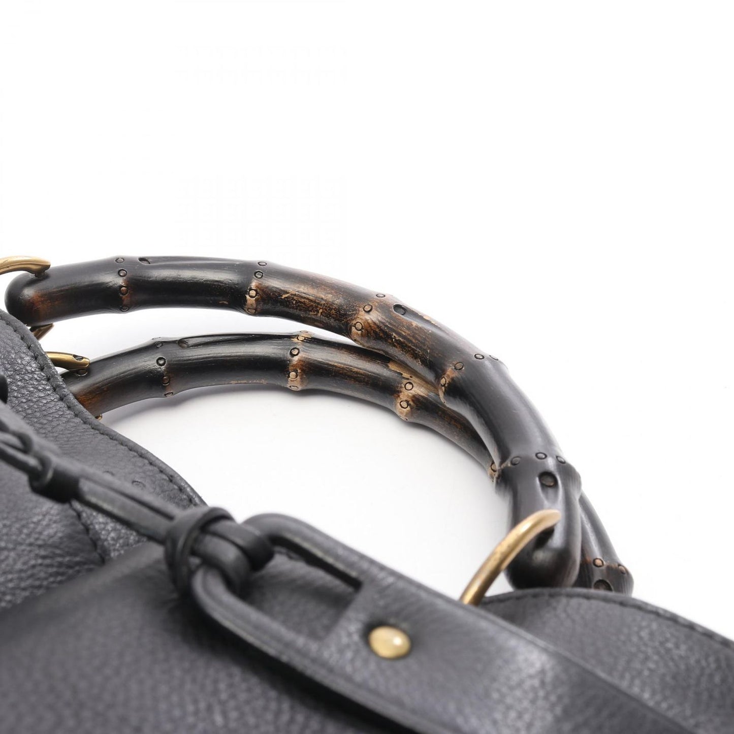 Gucci Handbag Bamboo Black Leather Tote — view 7