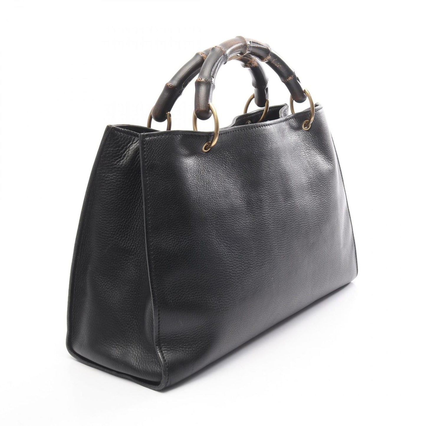 Gucci Handbag Bamboo Black Leather Tote — view 2