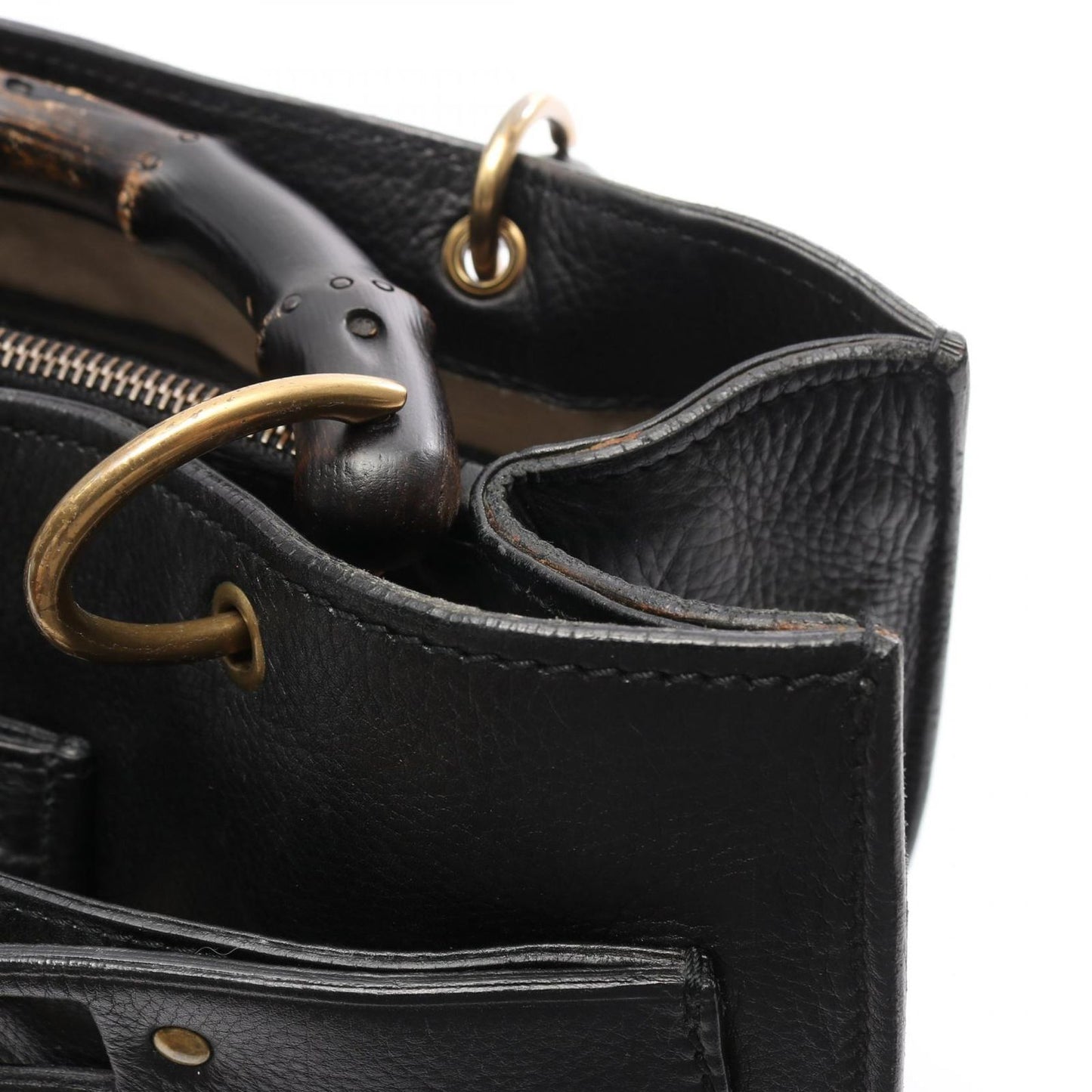Gucci Handbag Bamboo Black Leather Tote — view 6