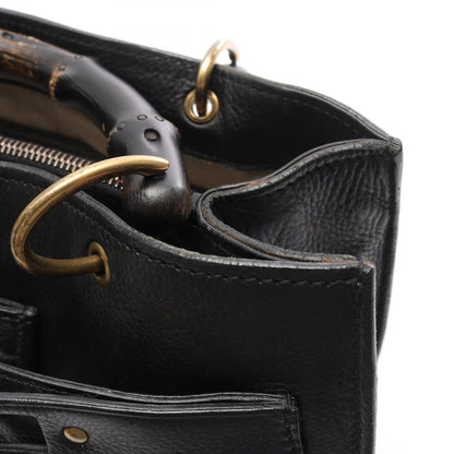 Gucci Handbag Bamboo Black Leather Tote — view 6
