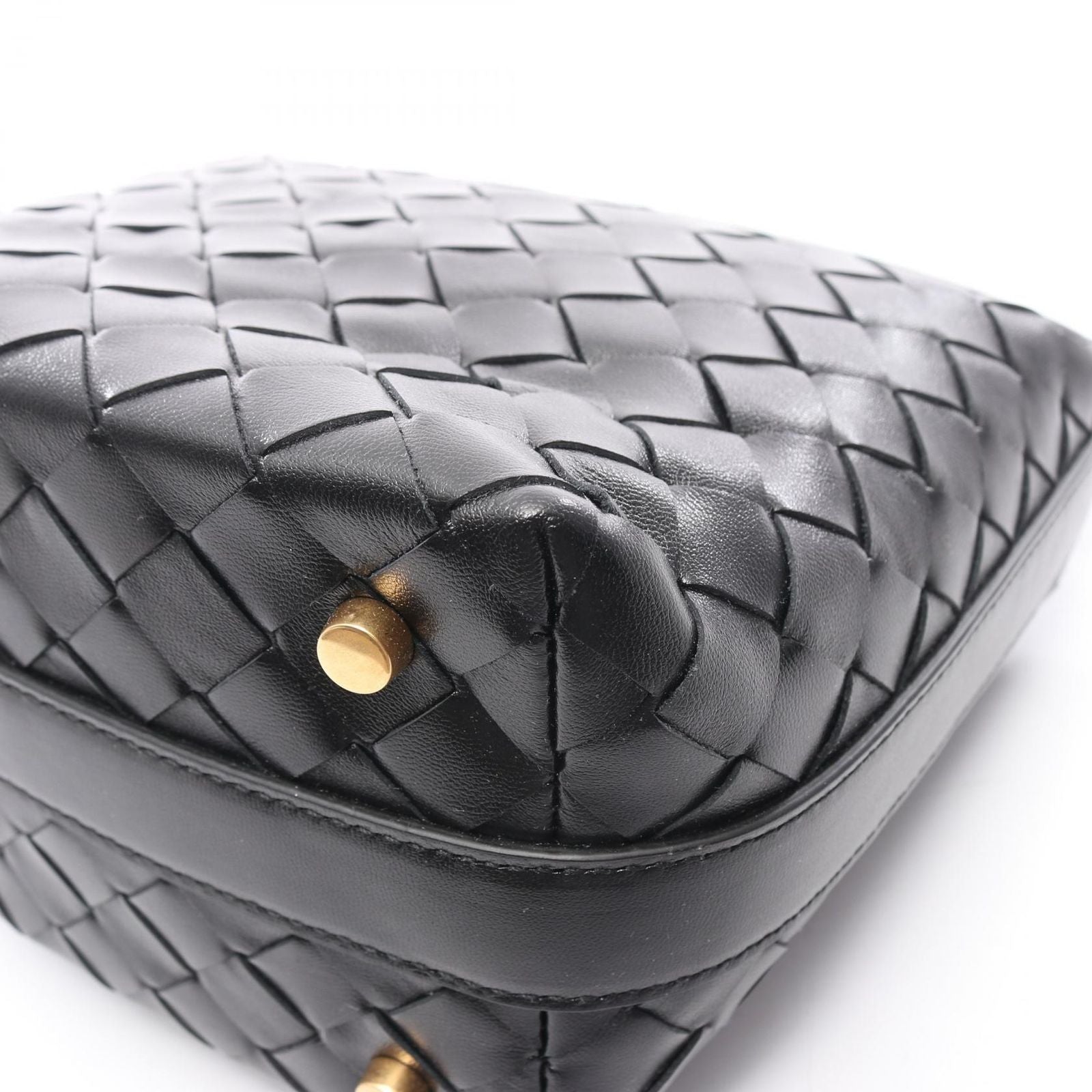 Bottega Veneta Handbag Candy Wallace Intrecciato Black Leather — view 5