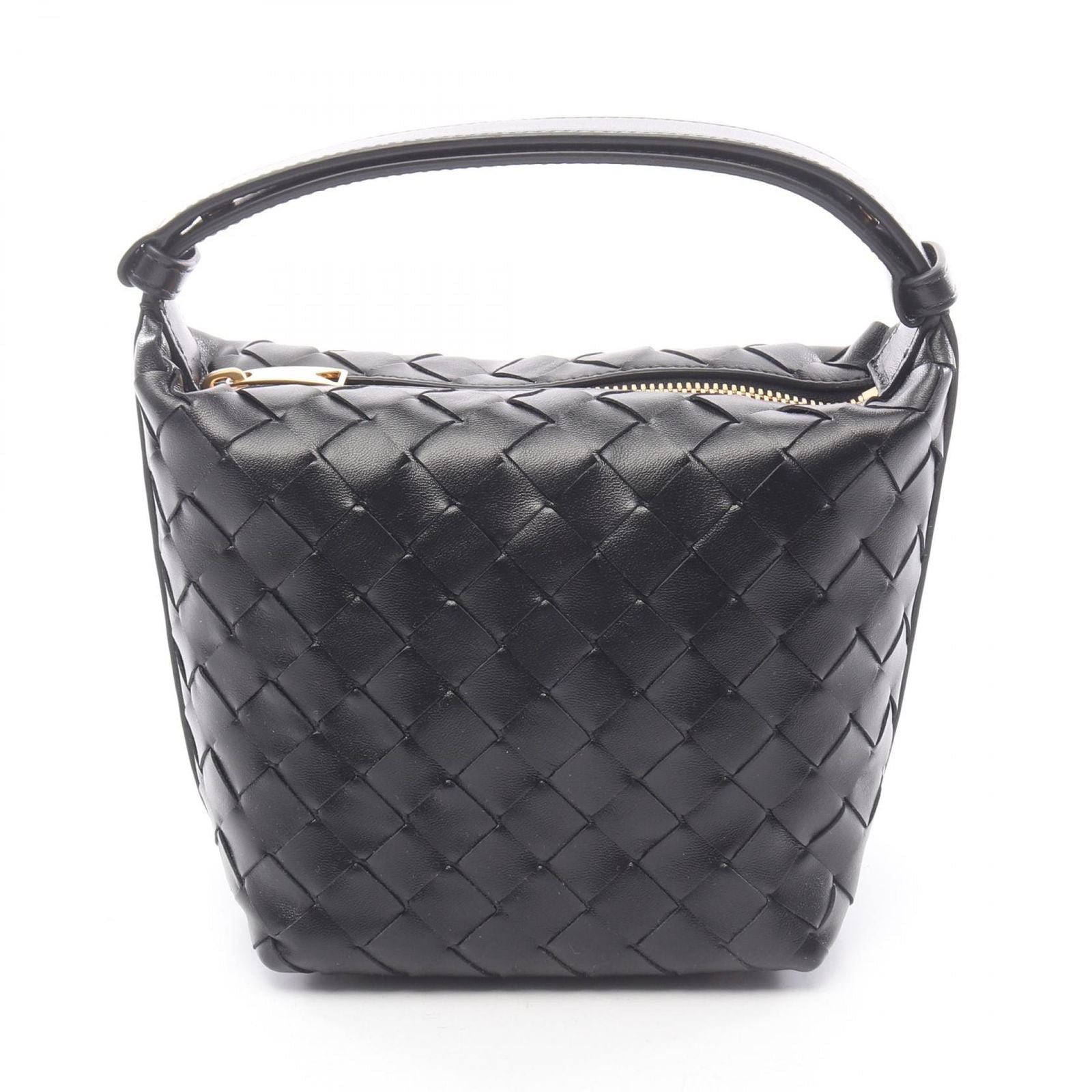 Bottega Veneta Handbag Candy Wallace Intrecciato Black Leather
