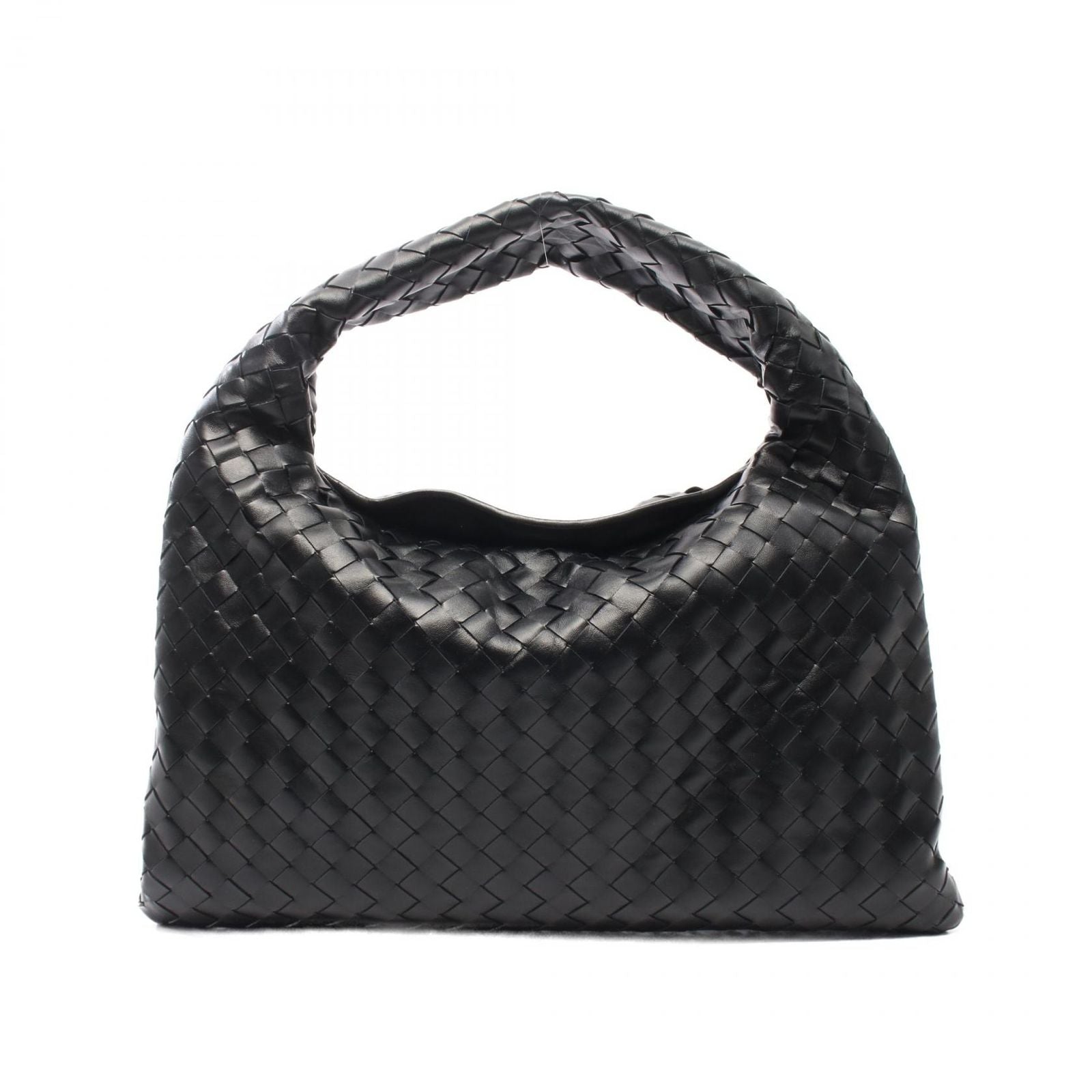 Bottega Veneta Handbag Hop Intrecciato Black Leather Small