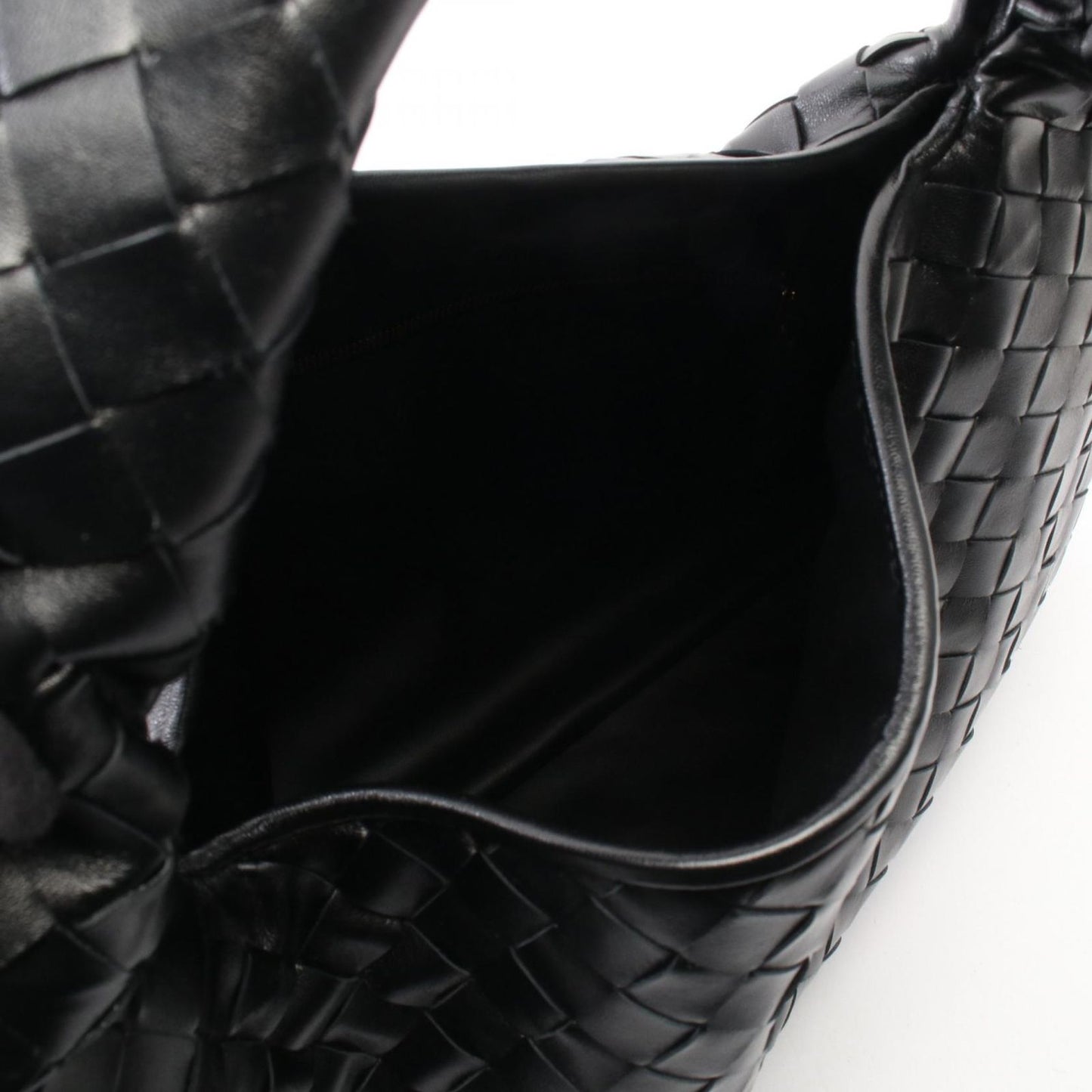Bottega Veneta Handbag Hop Intrecciato Black Leather Small — view 3
