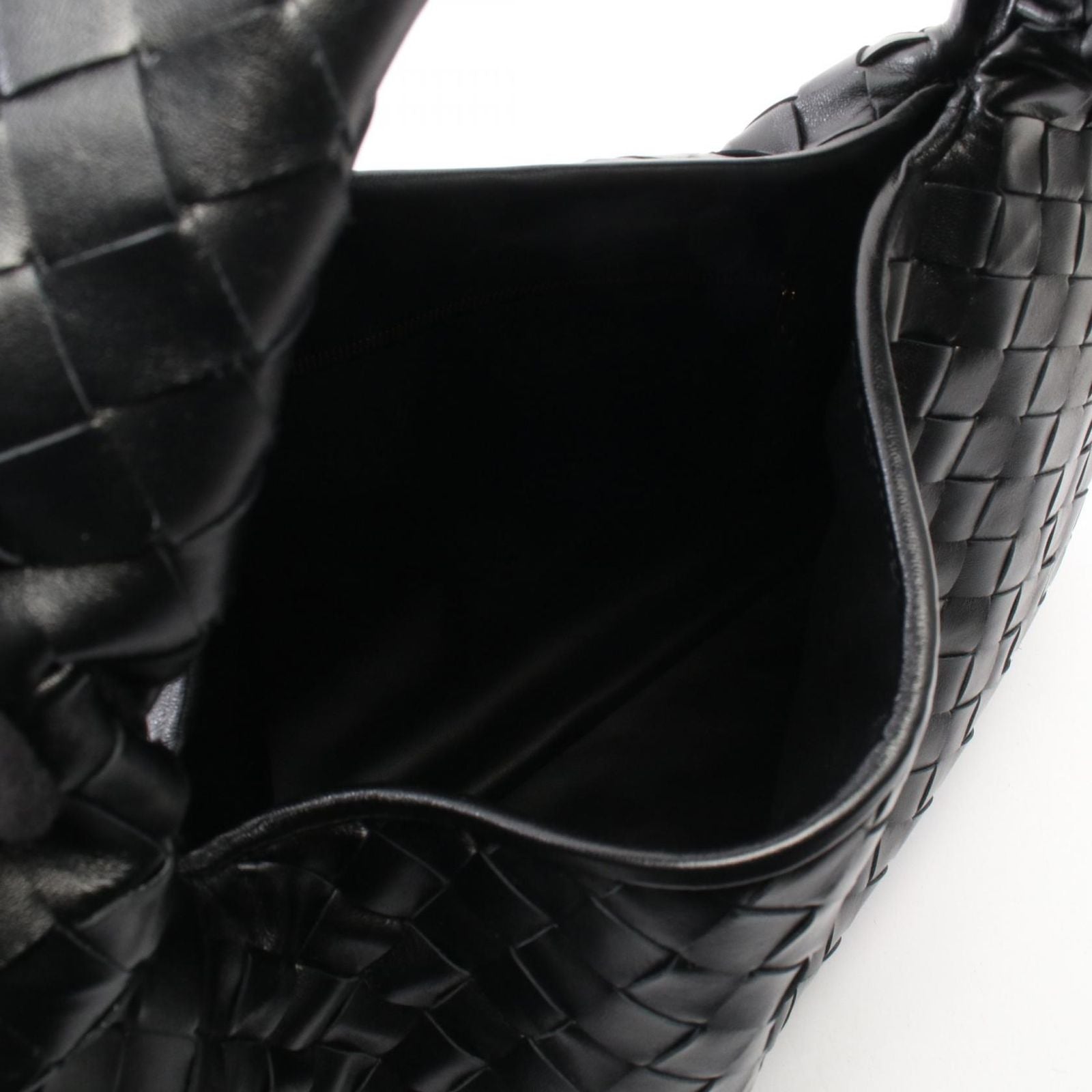 Bottega Veneta Handbag Hop Intrecciato Black Leather Small — view 3