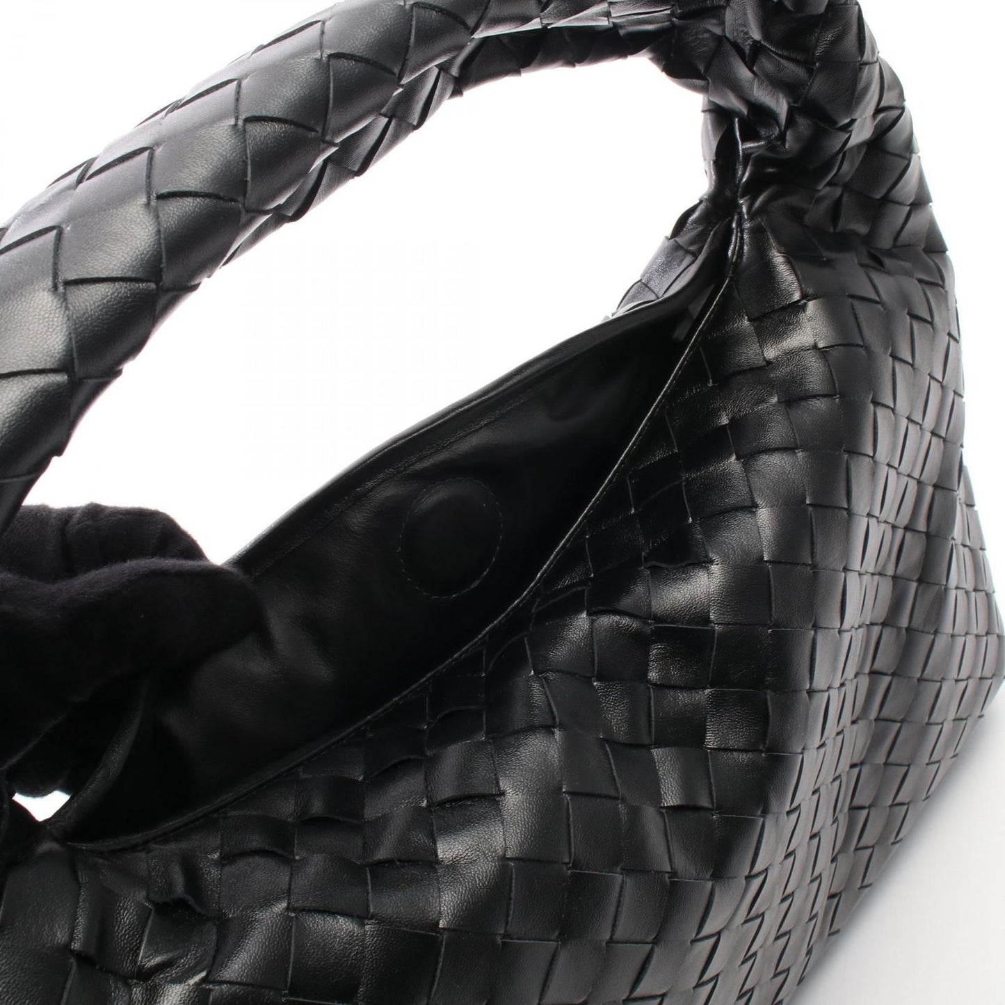 Bottega Veneta Handbag Hop Intrecciato Black Leather Small — view 5