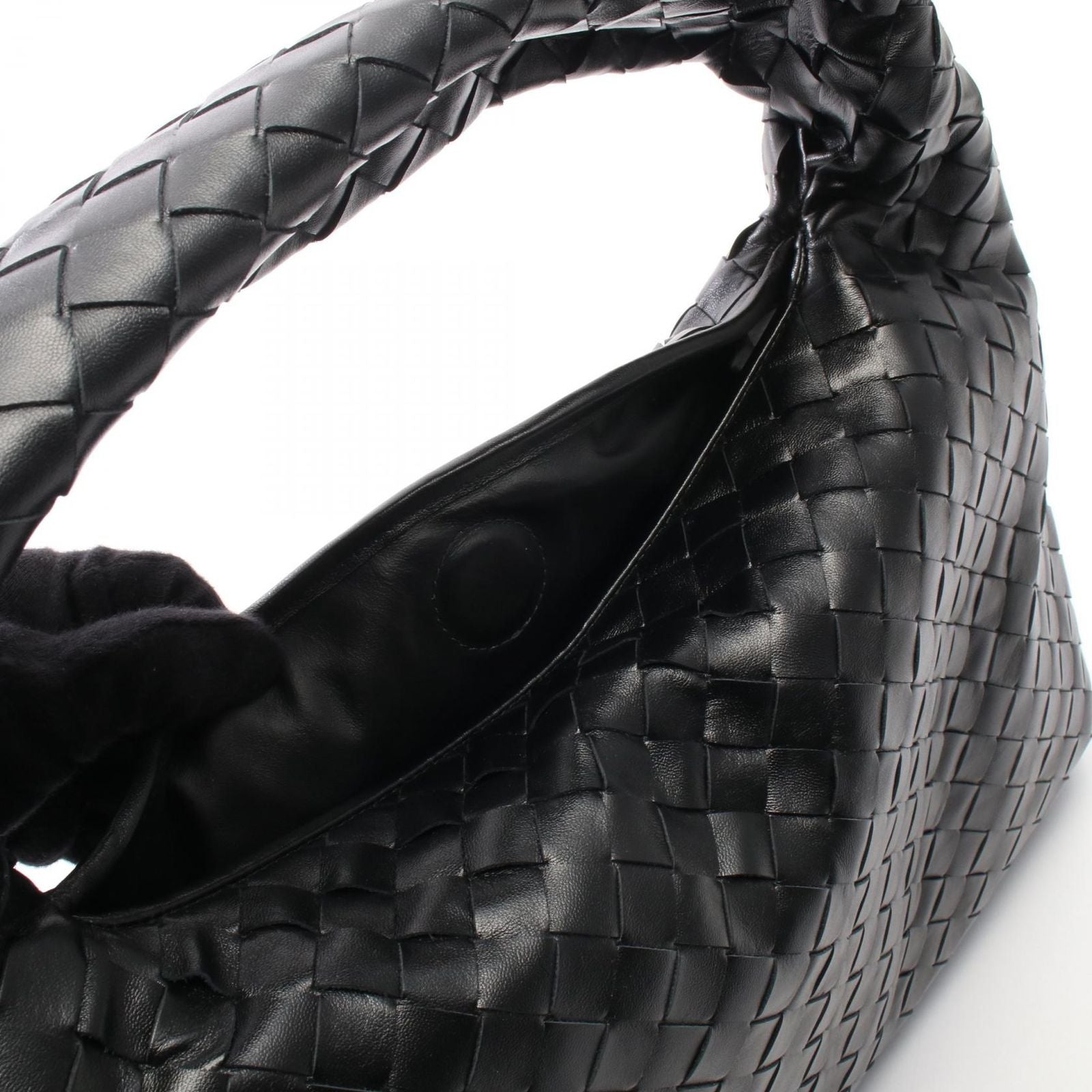 Bottega Veneta Handbag Hop Intrecciato Black Leather Small — view 5