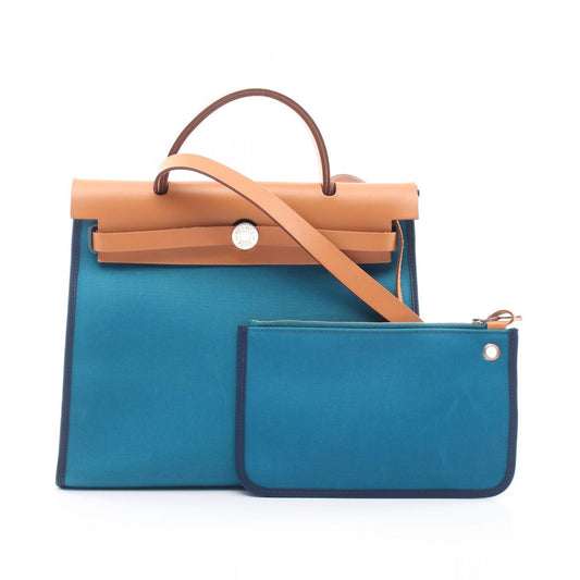 Hermes Handbag Herbag Zip PM 2-Way Blue