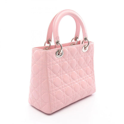 Dior Handbag Lady Dior 2-Way Pink Leather Cannage Tote — view 2
