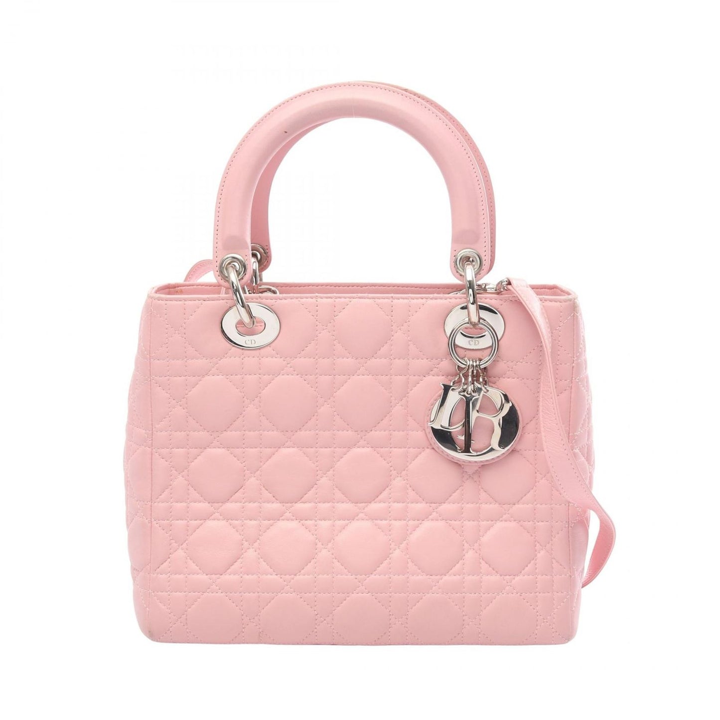 Dior Handbag Lady Dior 2-Way Pink Leather Cannage Tote