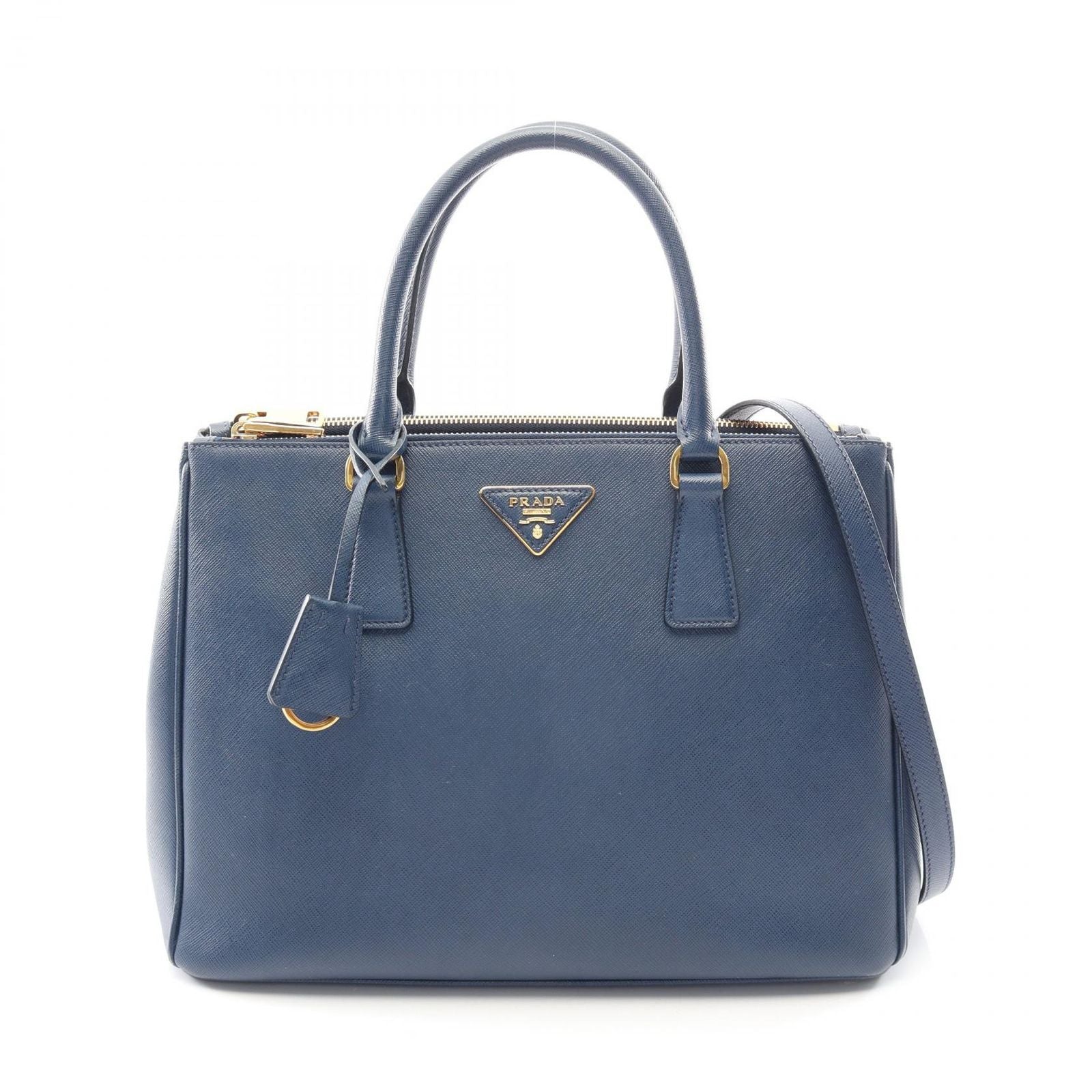 Prada Handbag Saffiano Lux Galleria 2-Way Blue Leather Tote