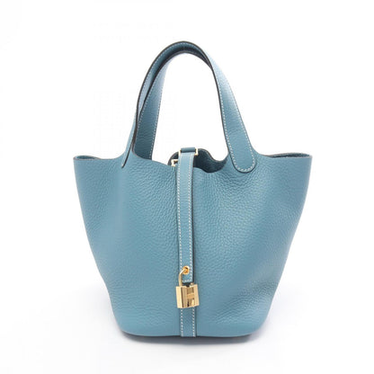 Hermes Handbag Picotin Lock PM New Blue Jean