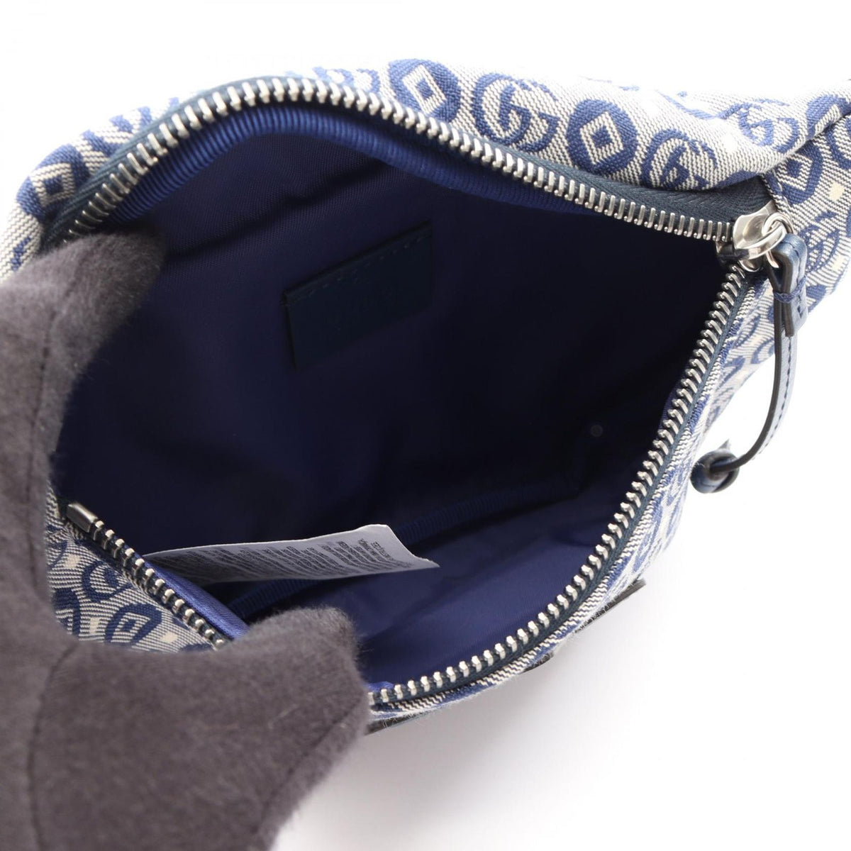 Gucci Waist Bag Children GG Logo Kids Blue Canvas Leather Star — view 3