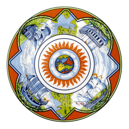 Hermes Tableware Patchwork Trade Style Plate China Orange — view 2