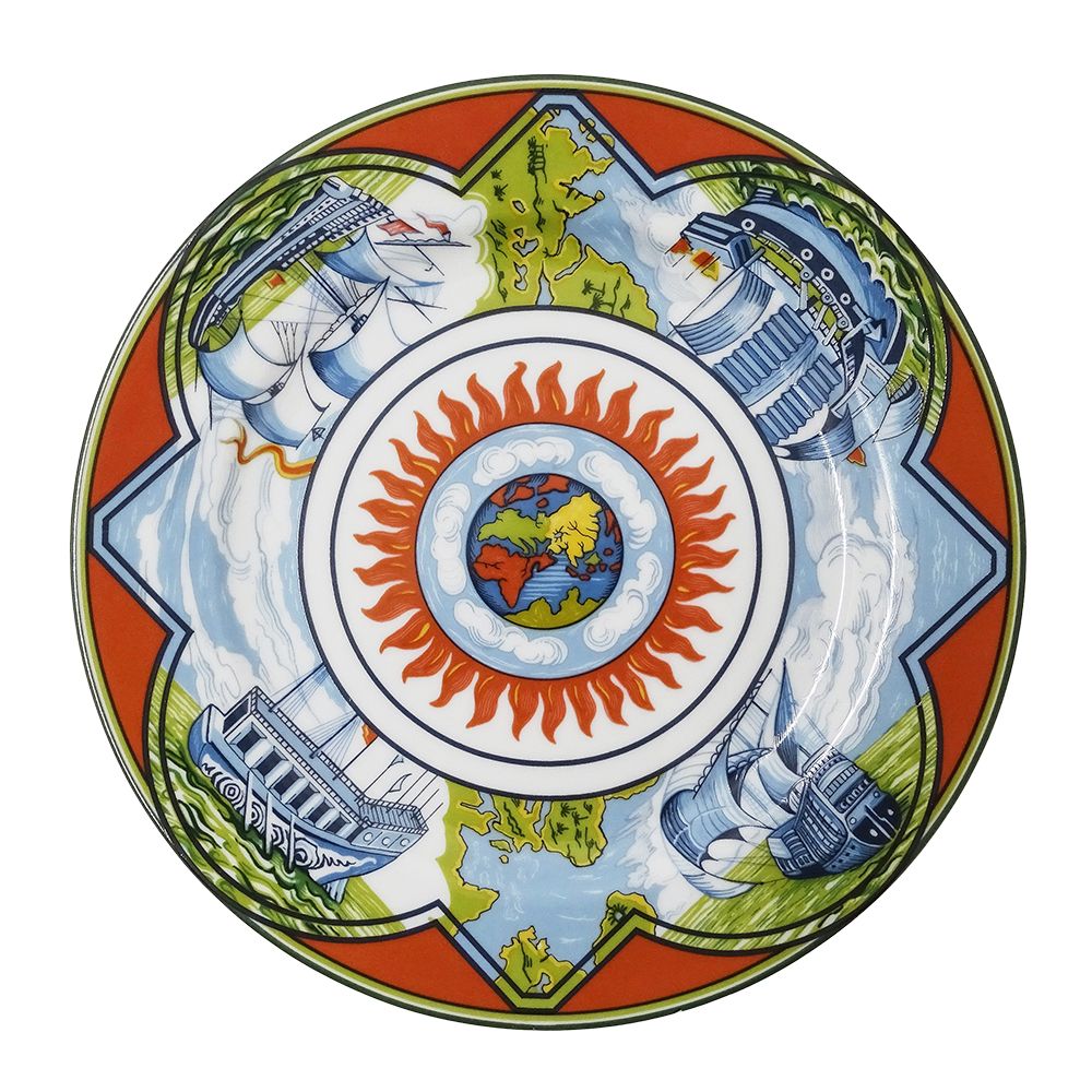 Hermes Tableware Patchwork Trade Style Plate China Orange
