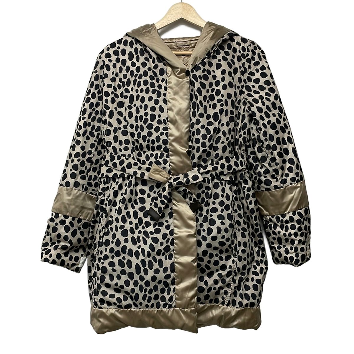 Max Mara S Down Coat 42 M Gold Reversible Sleeves Detachable Bag Winter — view 3