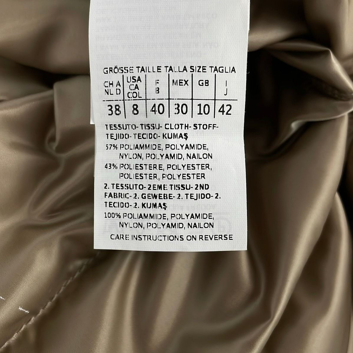 Max Mara S Down Coat 42 M Gold Reversible Sleeves Detachable Bag Winter — view 6