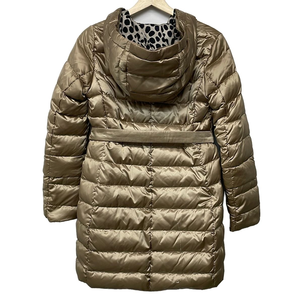 Max Mara S Down Coat 42 M Gold Reversible Sleeves Detachable Bag Winter — view 2