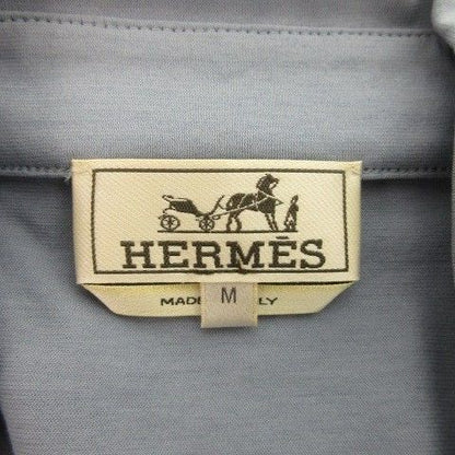 Hermes Polo Shirt Short Sleeve Cotton Orange Box M Light Blue — view 8