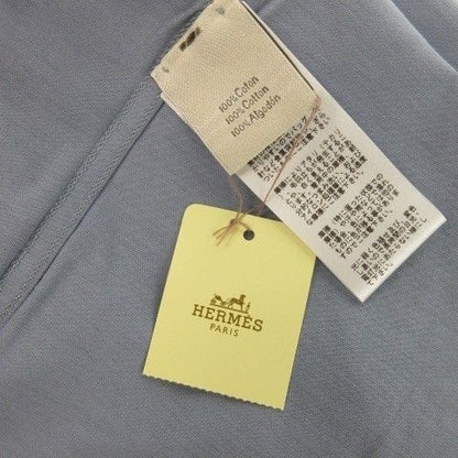 Hermes Polo Shirt Short Sleeve Cotton Orange Box M Light Blue — view 6