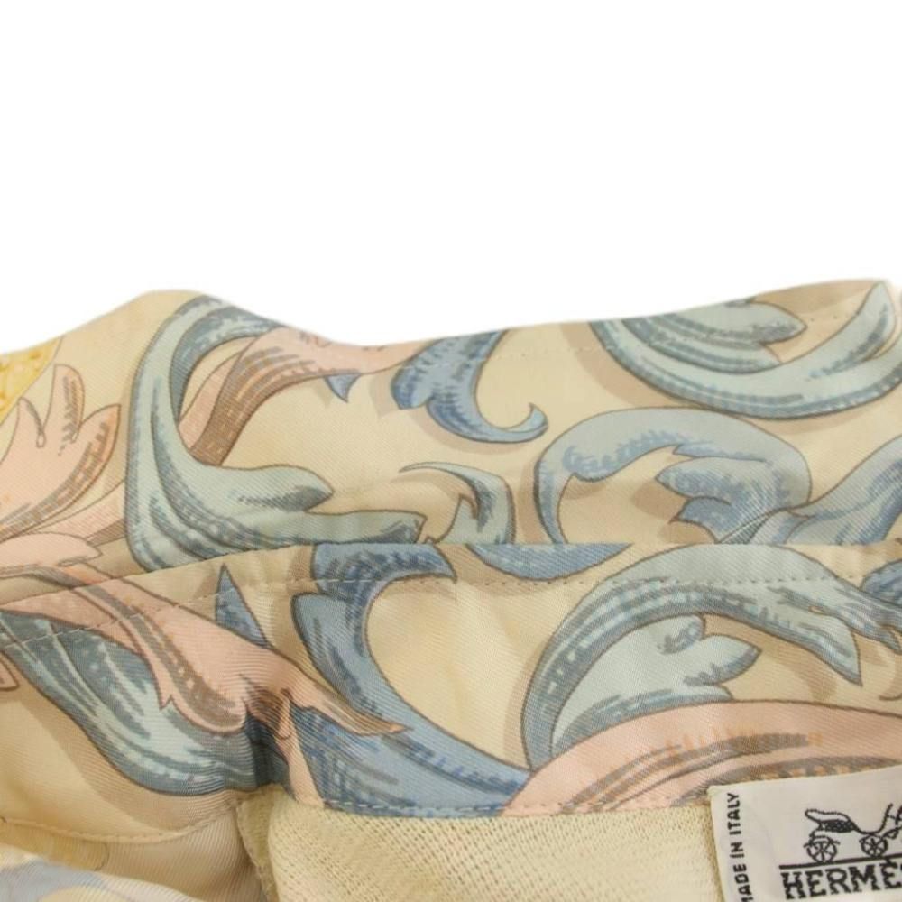 Hermes Vintage Scarf Pattern Silk Cotton Knit Contrast Shirt Blouse Long Sleeve — view 5