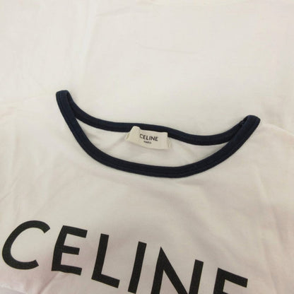 Celine Triomphe Print T-Shirt Cotton Jersey Short Sleeve XS Off White — view 4