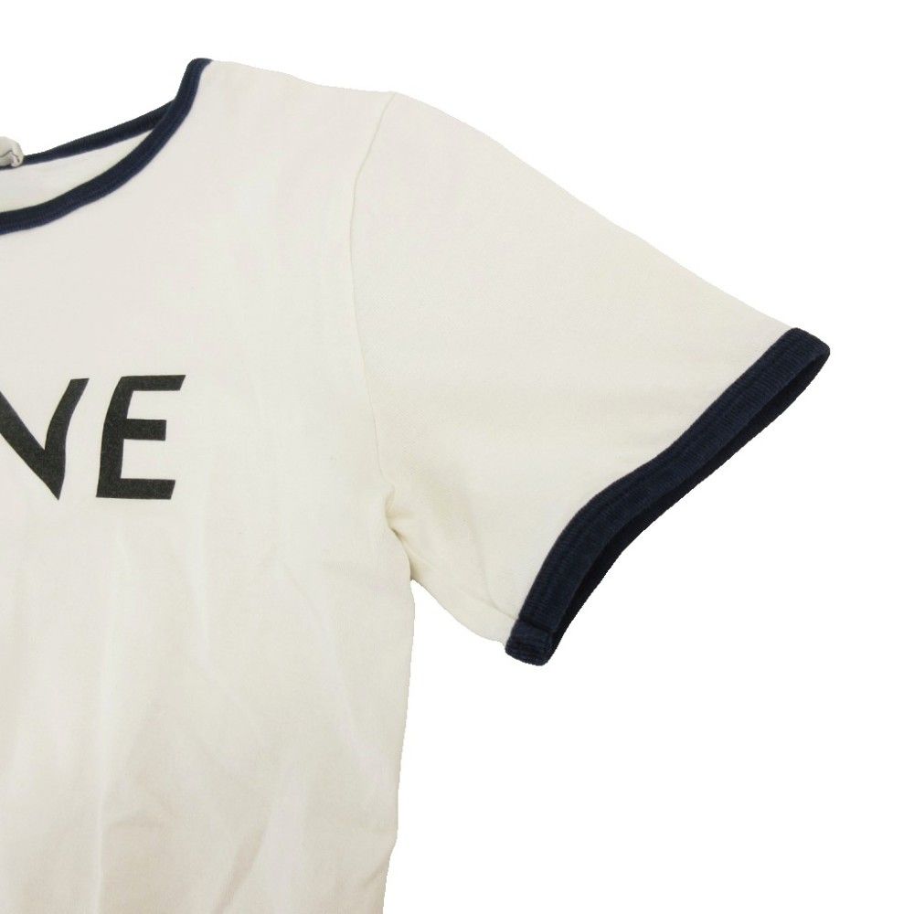 Celine Triomphe Print T-Shirt Cotton Jersey Short Sleeve XS Off White — view 3